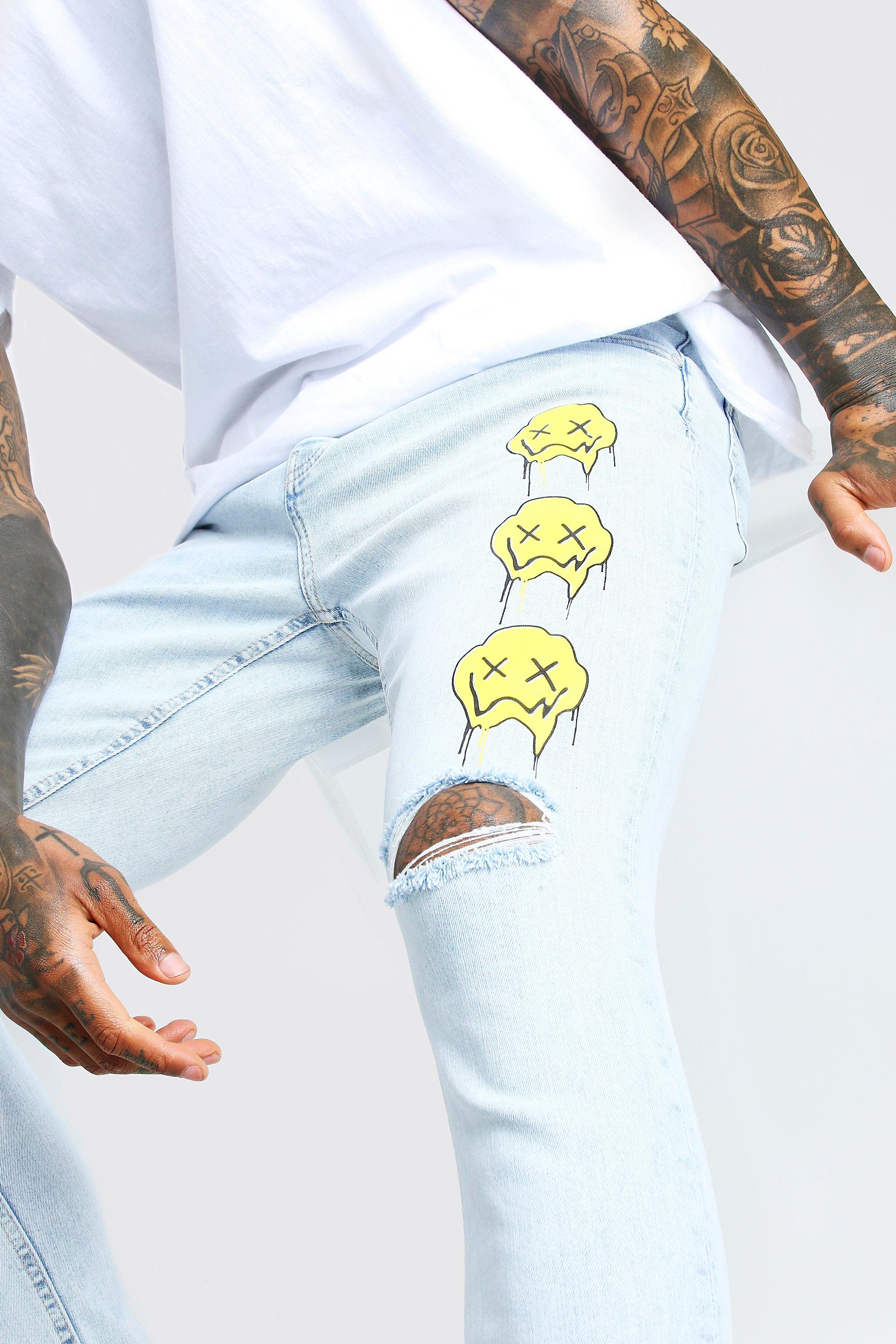 Guess smiley face jeans sales